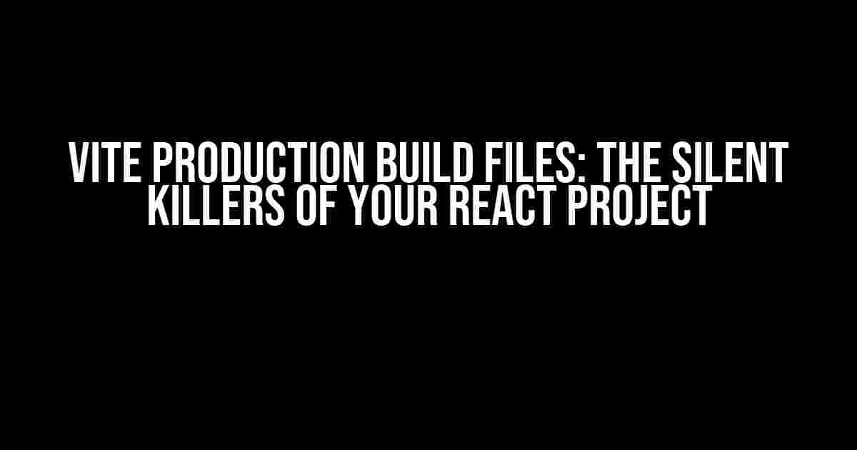 Vite Production Build Files: The Silent Killers of Your React Project